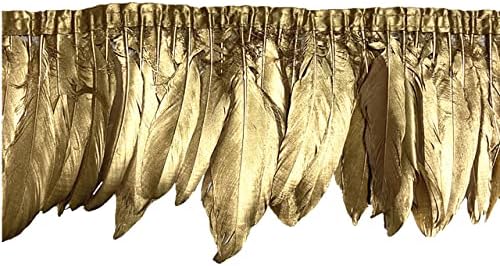 Замихалаа - 2метри Златни Сребрени Натопени Пердуви Од Гуска За Декорација На Облоги Од Лента Раб Лента Од Гуска Трим САМ Занаети Фустан