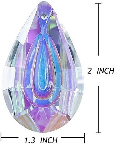 HdcryStalgifts Suncatcher Crystal 50mm AB loquat форма на лустер делови капки призми што висат приврзоци 50мм, пакет од 12