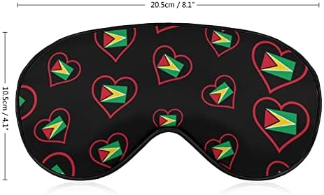 Ја сакам Гвајана Црвено срце спиење маска за очи за очи на очите со прилагодлива лента за слепите за патувања за авиони