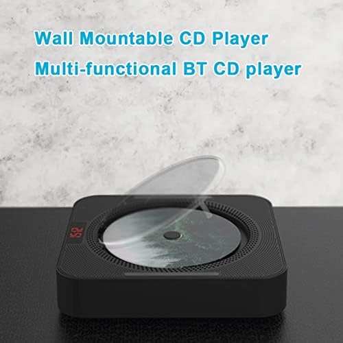KXDFDC Преносен ЦД плеер CD Wallид за монтирање ЦД музички плеер далечински управувач FM радио HIFI звучник со USB 3,5 mm LED екран