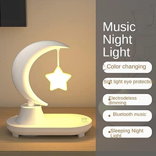 XBWEI 3 во 1 LED LED кревет Романтичен Bluetooth звучник Шарен ноќен светло телефонски полнач за полнење безжичен полнење