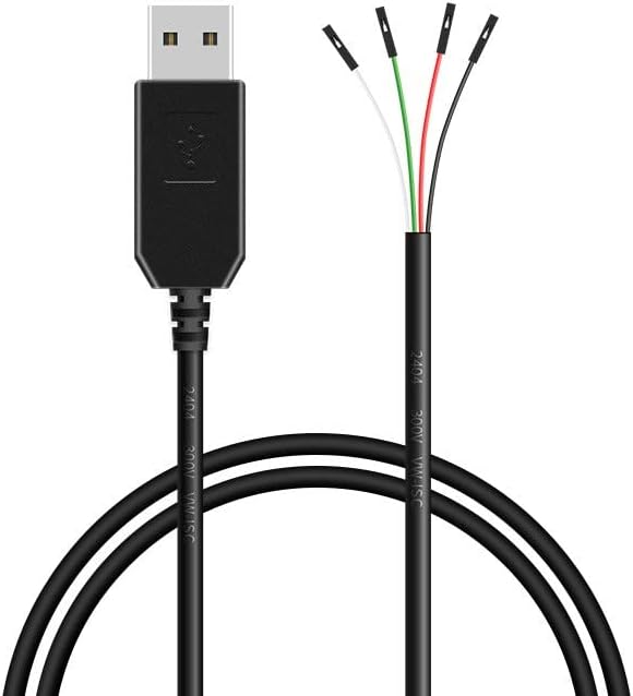Buelec 1m должина USB до TTL сериски кабел, чип CH340, поддршка Windows10/8/7/XP, Обезбедете возачи, настава по англиски јазик, кабел за дебагирање на Расбери Пи