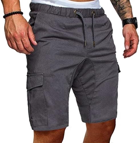 Xiaxogool карго шорцеви за мажи големи и високи спортски џебни работи кратки случајни еластични половини за влечење лабаво вклопување