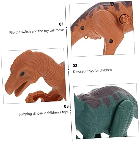 Toyvian 4PCS скокаат диносаурус декор за десктоп, велигденска забава, фаворизира мини ветерни играчки цртан филм пластични детски чорапи
