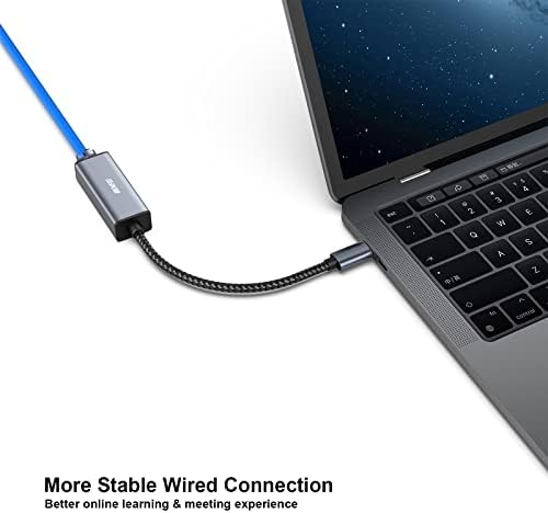 Benfei USB-C до Ethernet адаптер 2 пакет, USB Type-C до RJ45 Gigabit Ethernet LAN мрежен адаптер компатибилен за MacBook Pro 2022/2021/2020,