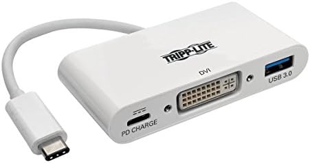 Converter usb usb usb usb c to dvi конвертор на видео адаптер 1080p w/ usb-a Hub & USB-C PD порта за полнење, Thunderbolt 3 компатибилен,