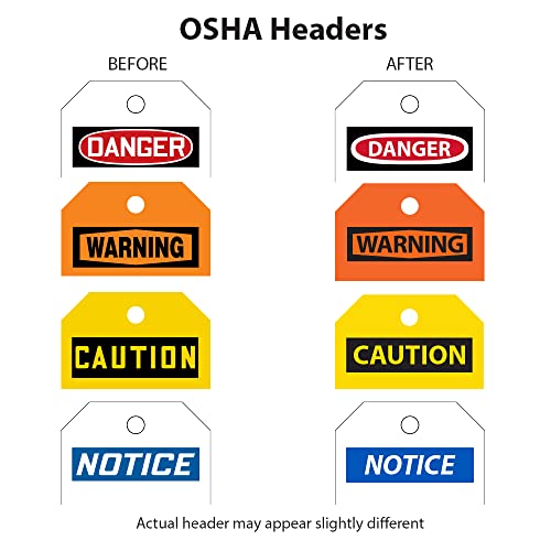 Accuform 250 ознаки за заклучување на ролна, опасноста не работи со опрема заклучена, САД направија ознаки во согласност со OSHA, PF-картон отпорен на солза и вода, 6,25 x 3, tar478