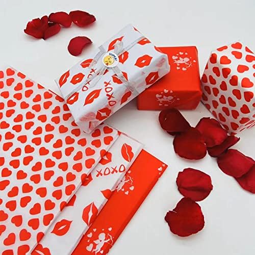 Хартија за црвено ткиво TTLLQQ ， 20 x 27 Голема големина loveубов срце подарок за завиткување на хартија за хартија за завиткување на