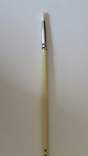 Tobgi Premuim Artive artivery Quality Chungking White Bristle Brush Long Rade #6 - Направено во Германија