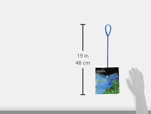 Марина 8-инчи сина фино најлон мрежа со 12-инчен рачка, алатка за одржување на аквариум, сина, 11277