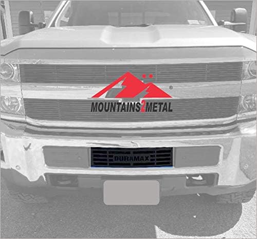 Mountains2Metal Duramax во прав од не'рѓосувачки челик обложена црна браник за браник, вметнат компатибилен со 2015-2019 Chevy Silverado