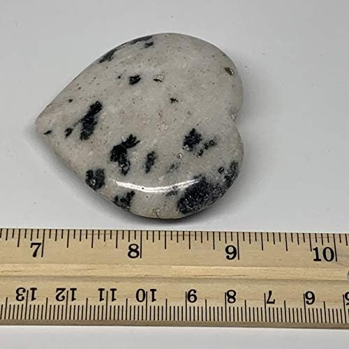 85.4g, 2,2 x 2,4 x 0,7 , природно нетретиран црн k2 asаспер срцев полиран скапоцен камен, рачно изработен, метафизички, домашен декор,