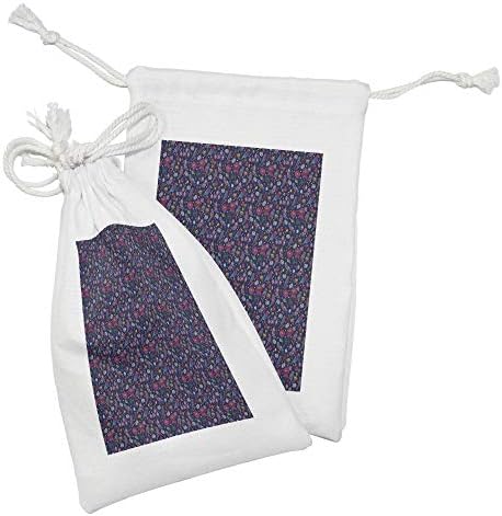 Лунарлива торбичка за ткаенини за птици од 2, гроздобер изглед летачки starsвезди starsвезди цвеќиња печати, мала торба за влечење
