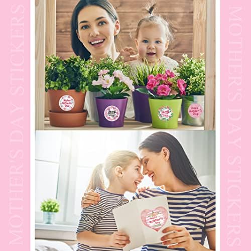 600 Парчиња Среќни Мајки Дневни Налепници Мајки Дневни Налепници Етикети На Денот На Мајката Цветни Плик Пломби Етикети Налепници За Денот