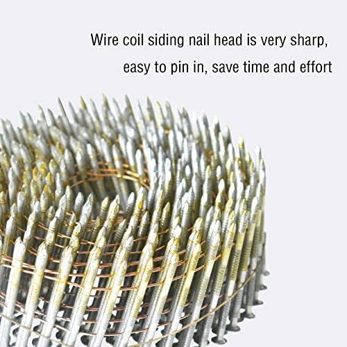 Нокти за обвивка за жица на лигуви-2-1/4 x 0,092 прстен Шанк 15 степени со целосна тркалезна глава на странични нокти, 3600 брои топло-натопени