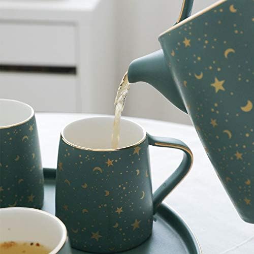 Nfguy керамика кунг фу чајник со послужавник еден чајник шест чаши и една лента кунг фу пат чај чаша рачно изработена чаша за садови за чај