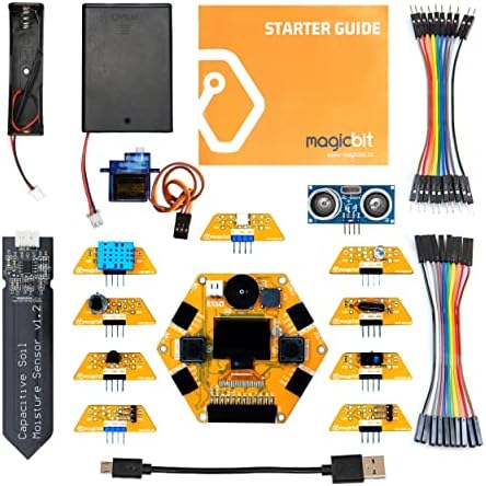 Magicbit Pro - Комплет за иновации на STEM Arduino за програмирање, IoT, Robotics & Electronics + 10 модули за сензори за приклучоци за апликации