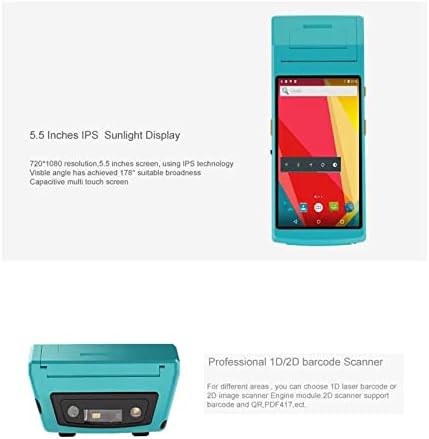 Мини печатач 5.5 Инчен Андроид Пос Рачен Терминал ПДА Со Вграден Печатач За Прием На Мобилна Етикета Погоден За Опрема За Комерцијално Обележување