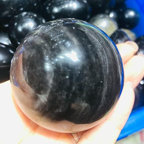 Beflap 50-55mm природно сребро опсидијан сфера кварц кристална топка скапоцени камења погоден за домашен природен камен
