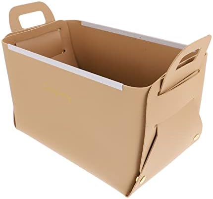 Кутија за складирање холибана, склопувачки корпи за декоративни корпи за отпадоци со рачки метална десктоп кафеава гардероба за деца