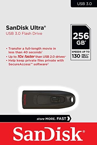 SANDISK 64GB Ultra 130MB/s USB 3.0 Flash Drive SDCZ48-064G Пакет Со Goram Black Lanyard