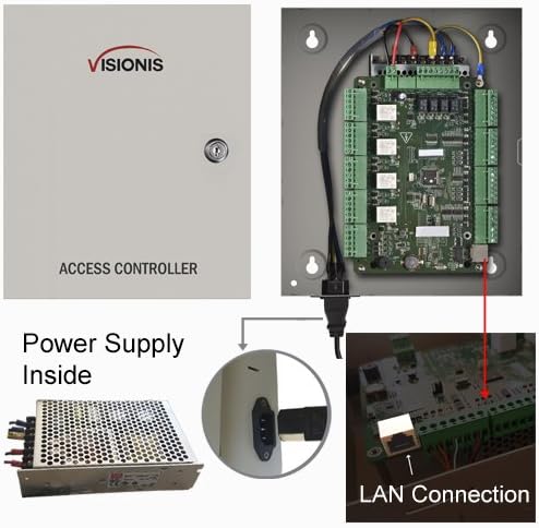 Visionis vis-6570 Контрола на пристап до четири врати за 4 врати TCP/IP RS485 Wiegand Electric Strike Не успеа безбедно да не успее