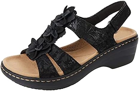 Womenените сандали модни каиш за глуждот со низок клин мека платформа кои не се лизгаат римски чевли отворени пети на тревки на обувки за чевли