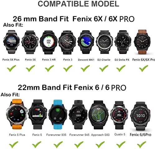 DJDLFA 26 22mm Силиконски Лента За Часовници За Брзо Ослободување За Garmin Fenix 6X 6 Pro 5X 5 Плус 935 D2 3hr Нараквица Лесна Нараквица