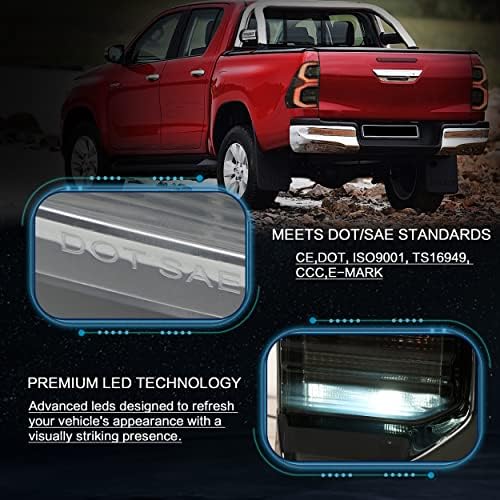 VLAND LED Опашка Светла Одговара За Toyota Vigo/Hilux 2015-2020 База, Chasis, Doble Cab, СР, DLX, W/Стартување Анимација Работи светла,не