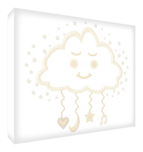Чувствувајте се добар уметнички блок - Декоративно бебиња за зачувување, Дизајн Сон Облак „Pequeño - 7,4 x 10,5 x 2 см беж