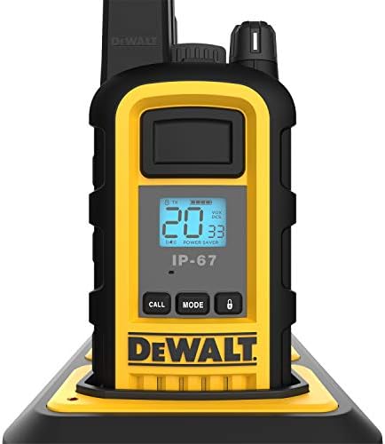 DEWALT DXFRS800 2 Вати Тешки Воки Токи-Водоотпорен, Отпорен На Удари, Долг Дострел &засилувач; Полнење Двонасочно Радио СО VOX