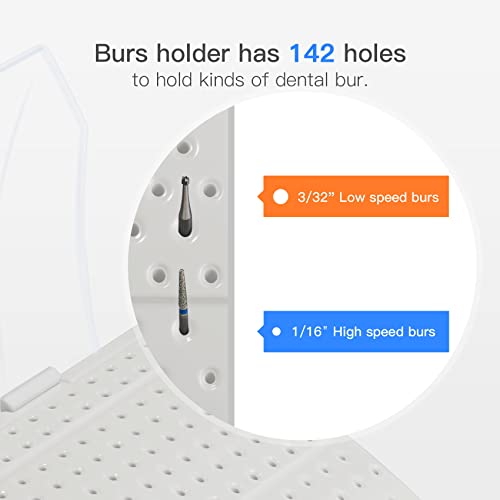Анхуа Бели Стоматолошки Бруси Држач Бур Блок Станица Бур Кутија, 142 Дупки Бурс Блок Станица Организатор Случај За Бавна Брзина Голема Брзина