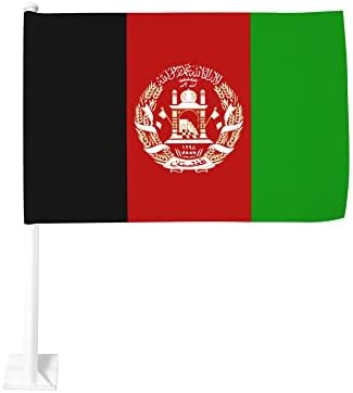 Авганистанско знаме со знаме со знаме со знаме 12 x 18 инчи двострана автомобилска прозорец знаме на отворено автомобилски декор