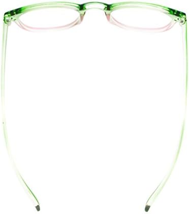Модни читатели на очите на модни жени, женски очила за читање зелено-розово рамка