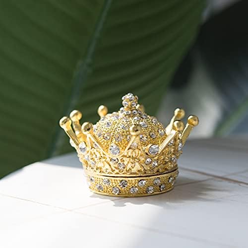 ЛОНГШЕНГ - Од 2001 година - рачно насликана златна круна жирафа фигура накит кутија за свадби на свадба Поводот за подароци за прстен за прстен