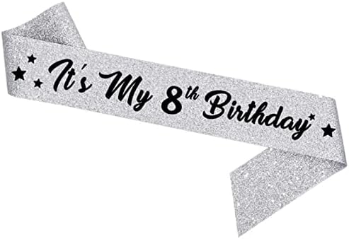 8-ми Роденден Појас и Дијадема За Девојки, 8 &засилувач; Прекрасен Сјајот Појас И Роденден Круна Во Собата, Среќен 8-Ми Роденден Подароци