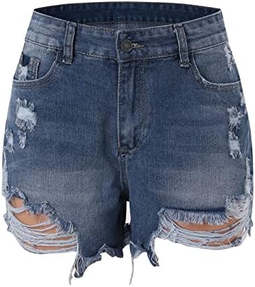 Jeanан панталони за жени плус жени шорцеви летни обични шорцеви со средна половината кратки модни панталони за жени со жени со