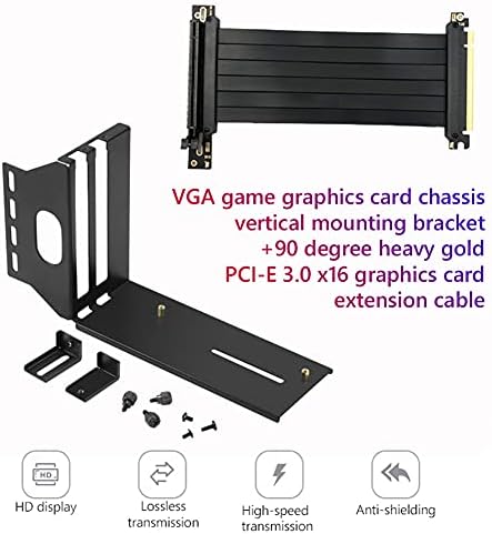 Конектори Графички графички картички Кабел PCIE 3.0 x16 Слот графички видео картичка продолжена кабел со вертикална заграда за ATX компјутер -случај -