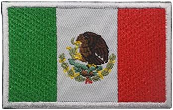 Мексико знаме извезено лепенка тактичка лепенка на гордоста на гордоста на гордоста за облека за капаци за лепенка воена лепенка