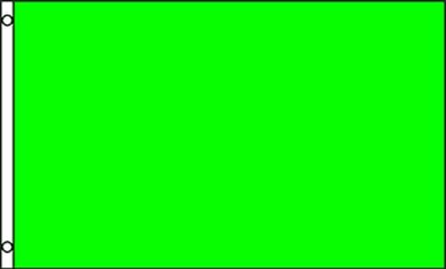 RFCO најлонски неонски зелена цврста боја, знамето 3'x5 'најлон 210D-S со клипови