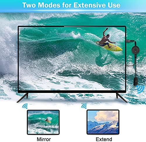 Безжичен HDMI дисплеј адаптер 4K, Drymokini WiFi огледало екран на dongle Streaming YouTube & TikTok од iPhone, iPad, Android, Tablet, Windows