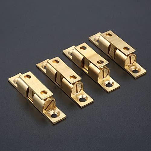 BBSJ 4pcs 50mm Бакар Двојно Топката Брава Клип Заклучување Кабинетот Врата Фаќа Допир Монистра Бронза Месинг Боја Хардвер Додатоци