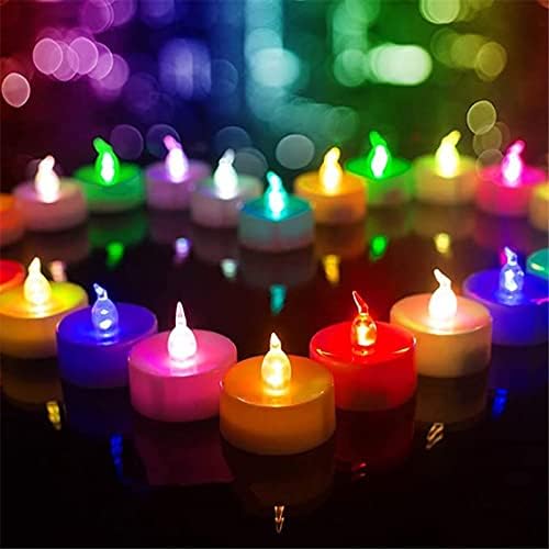 Likeside 12 пакувања LED чајни светла свеќи 7 Промена на безмејна свеќа со светла, долготрајна батерија оперираше лажни свеќи Декор свадба, Ноќта на вештерките и Божиќнат?