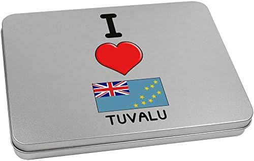 Azeeda 95mm 'I Love Tuvalu' Metal Hinged Class/Storage Cox