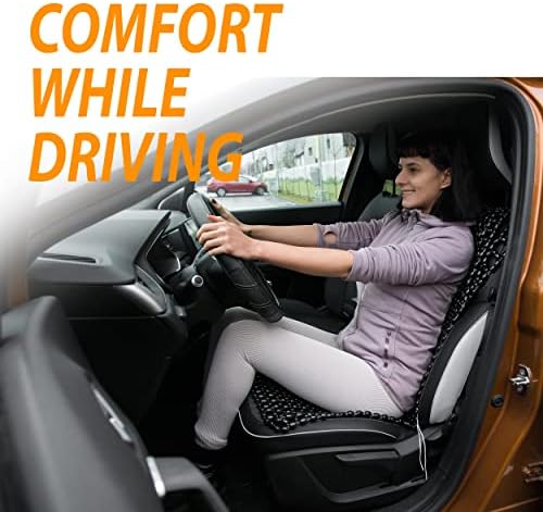 Зона Техника Црна дрвена брада комфорна корица на седиштето - Премиум Квалитет на целосен возач на автомобили Масирање на удобна