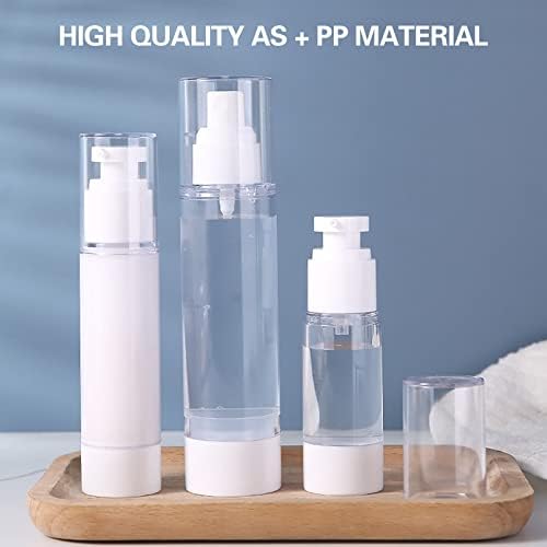 Вакуумска пумпа Прес празна големина на патување со шише, јасна BPA бесплатна контејнери Диспензерот за лосиони за козметика за усни бруто креми