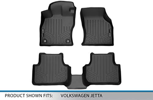 Maxliner Custom Fit Fort Clone Mats 2 Row Постави црно компатибилно со 2019-2022 Volkswagen Jetta