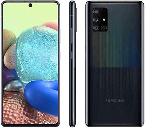 Samsung Galaxy A71 5G A716U | 6,7 AMOLED екран | 128 GB складирање | Долготрајна батерија | Единствена SIM | 2020 Модел | Црна - АТ & Т заклучена