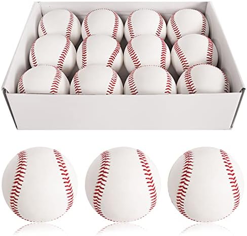 Bkkack Бејзбол, Бејзбол 12 Пакет Автограм Бејзбол Рефус, Стандардна Големина Возрасни Кожа Бејзбол 9 Инчи, Бејзбол За Теренот/Автограми/Обука