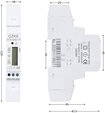 Gead DDS226D-1P LCD 220V 230V 240V единечен мерач на енергија DIN-Rail 5 A 5 A 5 A AC